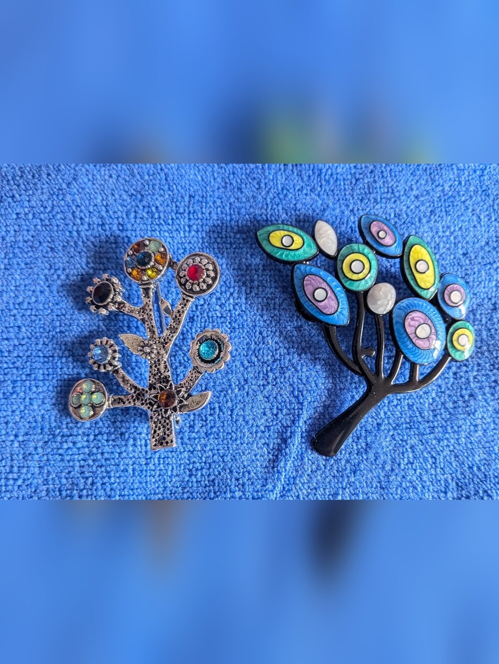 Fashion Jewelry Multicolor Tree Branch Brooches. Kabbalah Tree Of Life